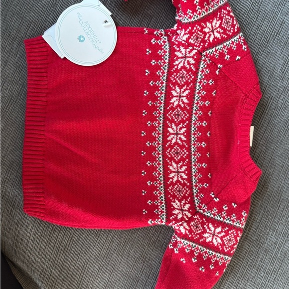 NWt Edgehill Collection newborn Boy Round Neck Long Sleeve Fairisle sweater set - Picture 4 of 8